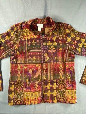 Vintage 90s Coldwater Creek Multicolor Tapestry style Jacket -